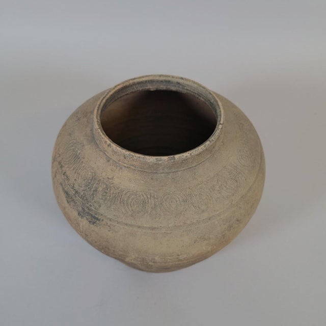 Chinese Chinese Eastern Han Tan Earthenware Incised Storage Jar, C. 25–220 Ad For Sale - Image 3 of 8