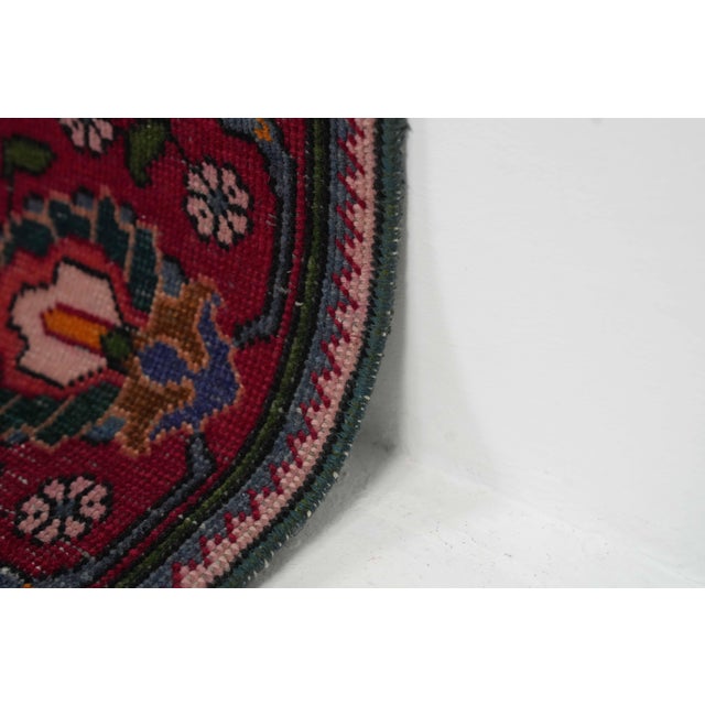 Textile 1970s Vintage Persian Handmade Wool 10x12 Red Area Rug For Sale - Image 7 of 11