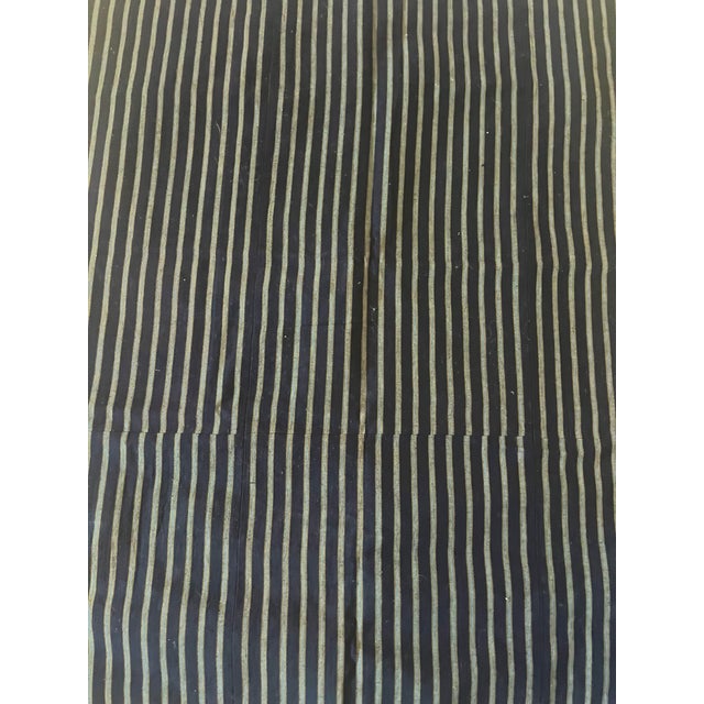Ink Blue Breathtaking Vintage Indigo Asian Art Quilt Made With Antique Fabric For Sale - Image 8 of 9