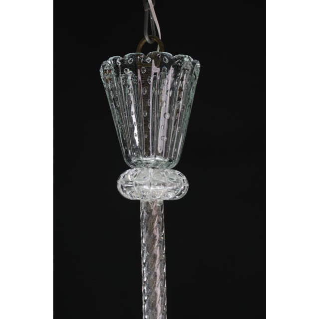 1940s Amazing 6 Light BarovierArt Deco Chandelier, "Bullicante" Glass Murano For Sale - Image 10 of 17