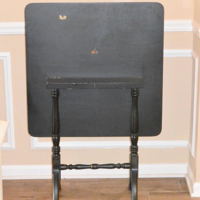 Black Mid-Century Mixed-Media Poodle Tilt-Top Table & Fire Screen For Sale - Image 8 of 8