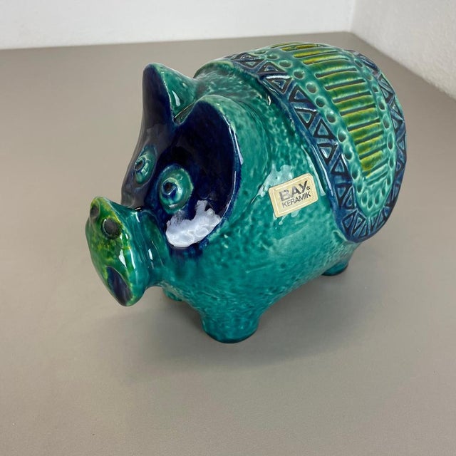 Colorful Fat Lava Pottery Piggy Bank from Bay Ceramics, Germany, 1970s For Sale - Image 9 of 18