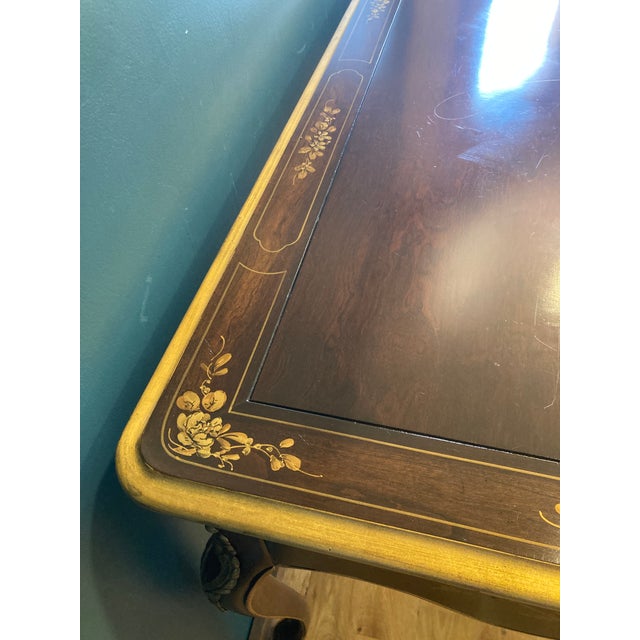 Wood Vintage Gilt Chinoiserie Campaign Desk & Chair Set of 2 by Union National Furniture For Sale - Image 7 of 18