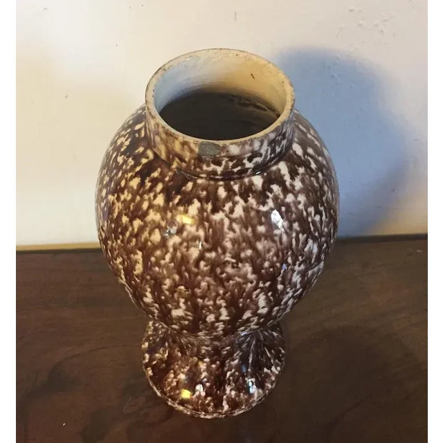 Antique 18th Century Creamware Tortoise Glaze Vase For Sale - Image 10 of 11