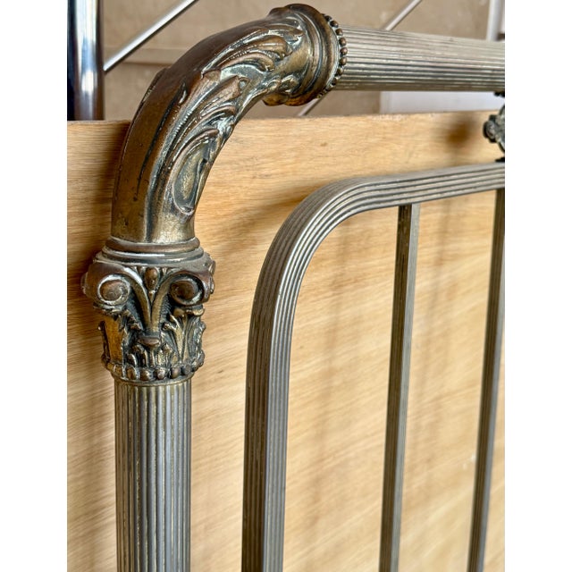 Early 20th Antique French Brass & Bronze Bed , Doble Size For Sale In Miami - Image 6 of 18