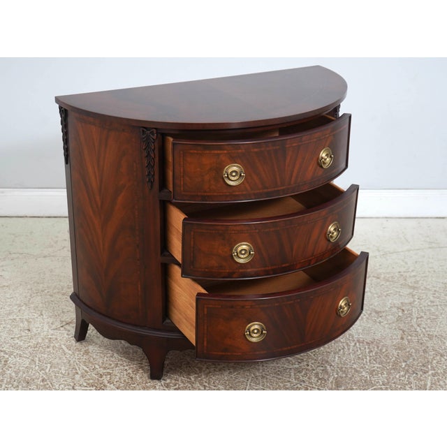 Traditional Councill Craftsmen Mahogany Banded Server Demilune Chest For Sale - Image 3 of 17