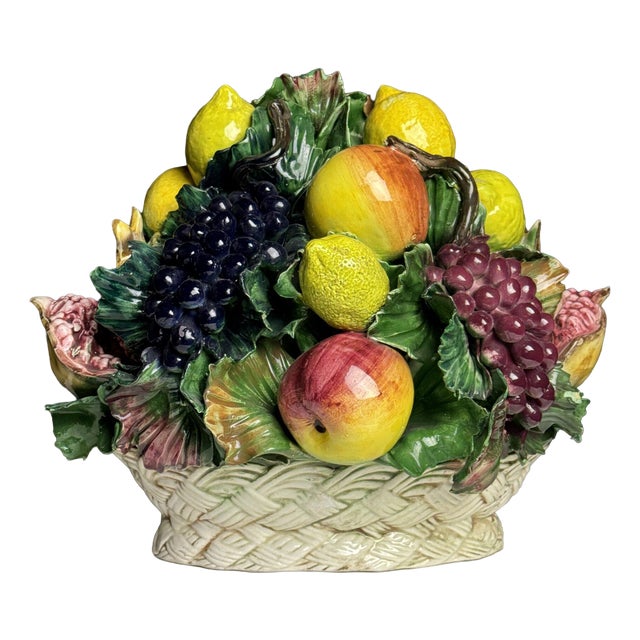 Italian Majolica Ceramic Fruit Piece, 1960s For Sale