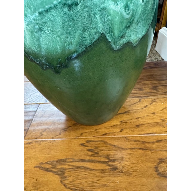Boho Chic Vintage Drip Glazed Pottery Urn For Sale - Image 3 of 7