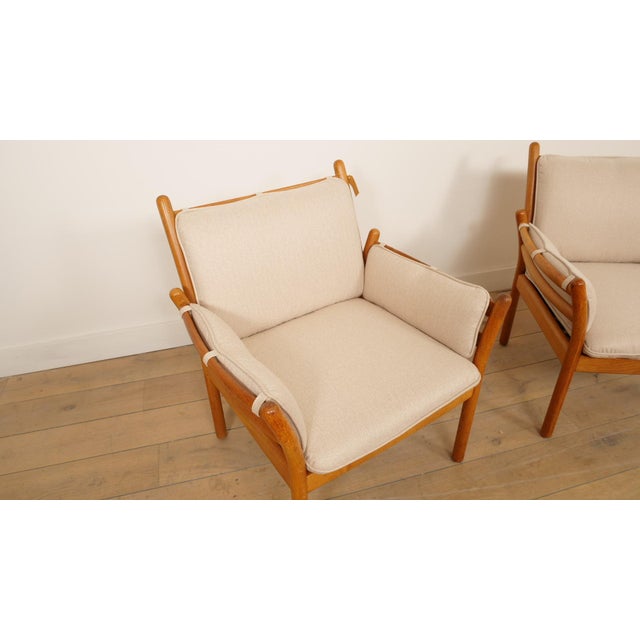 Vintage Model Genius Lounge Chairs in Teak by Illum Wikkelso for Silkeborg, 1960s, Set of 2 For Sale - Image 9 of 16