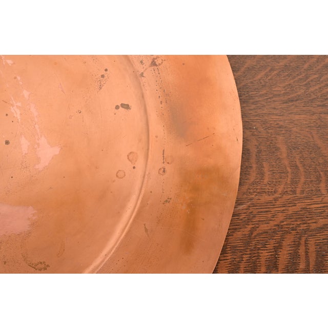 Metal Arthur Cole for Avon Coppersmith Arts & Crafts Large Copper Serving Tray, 1930s For Sale - Image 7 of 11