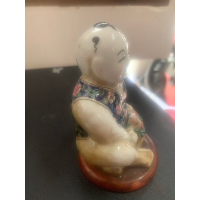 Early 20th Century Chinese Porcelain Figurine, 5 Inches Tall and 2 1/2 For Sale - Image 4 of 8