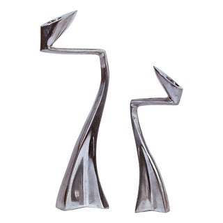 Brutalist Candleholders by Matthew Hilton, 1980s, Set of 2 For Sale