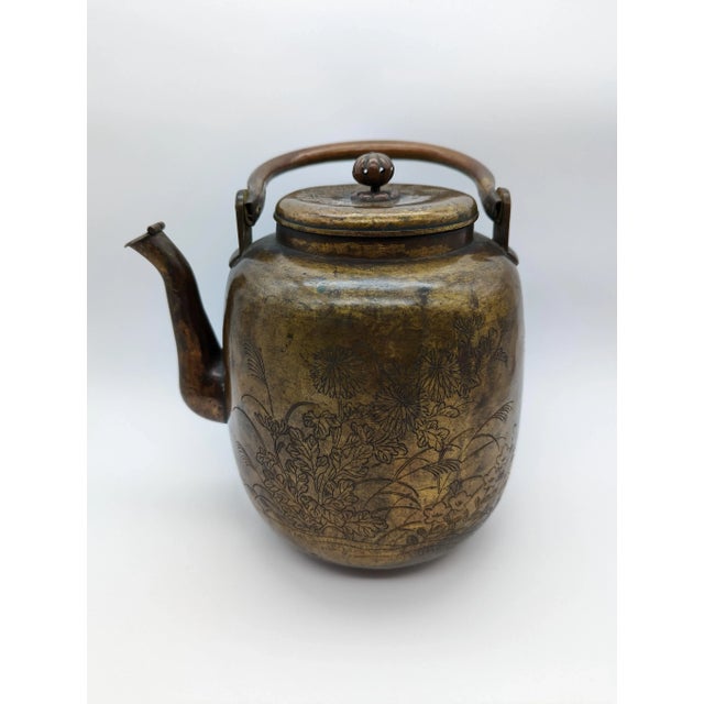 Japanese Antique Edo Period Bronze Water Pitcher in Sen Rikyu's Style For Sale - Image 3 of 13
