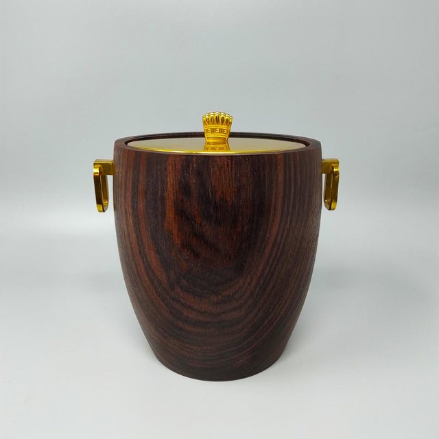 Vintage Cocktail Shaker with Ice Bucket by Aldo Tura, 1970s, Set of 2 For Sale - Image 6 of 12