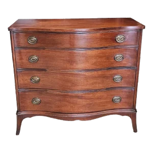 White Furniture Federal Mahogany Serpentine Chest of Drawers, Circa 1940s