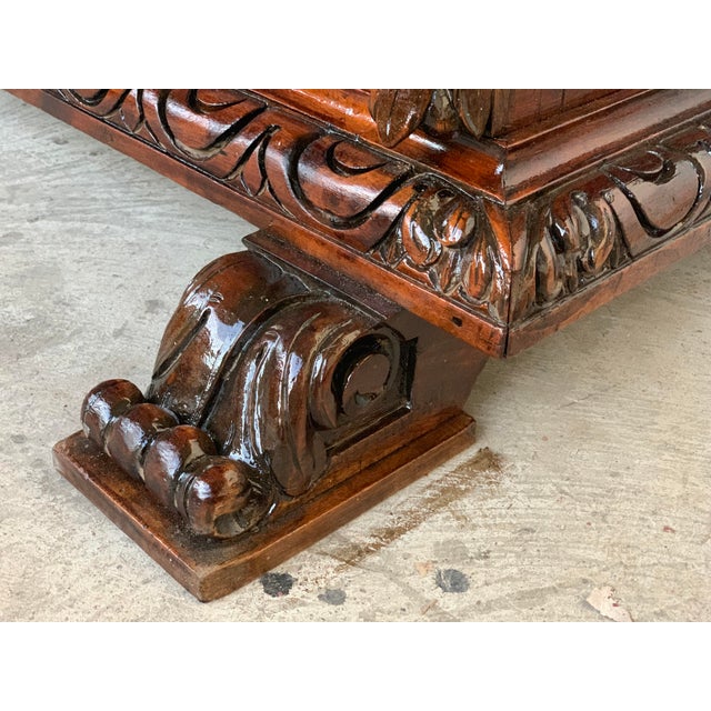 Catalan Baroque Carved Walnut Cassone or Trunk, 18th Century For Sale - Image 4 of 13