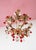 Small Italian Chandelier in Gilt Metal with Leaves and Red Drops, 1960s For Sale - Image 6 of 8