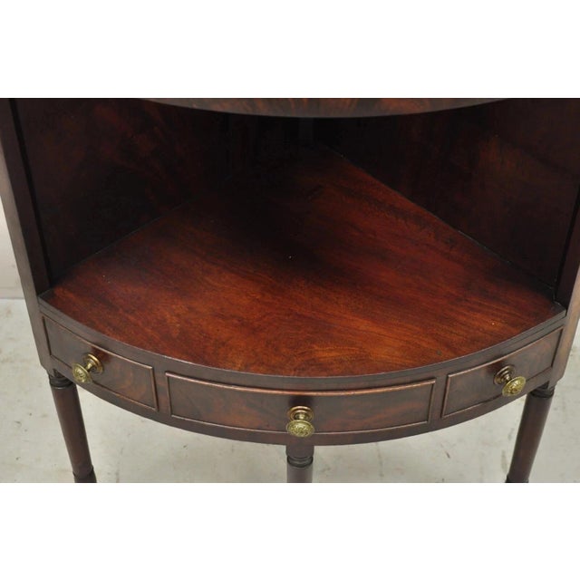 Antique Georgian Mahogany Bathroom Corner Washstand Sink Side Table With Drawer For Sale - Image 4 of 12