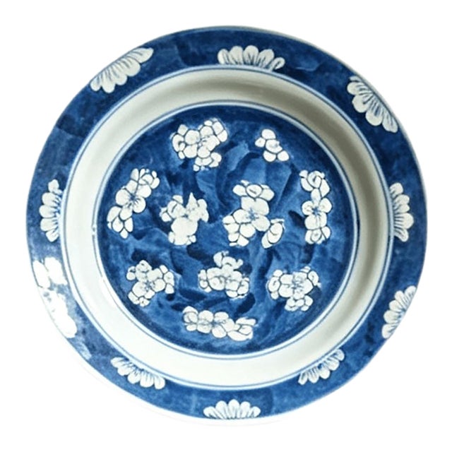 Chinese Ceramic Plate,Blue and White Porcelain Plate Hand Painted Plum Blossoms Pattern For Sale