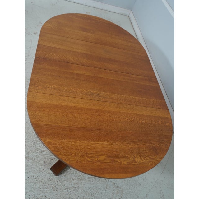 Stickley Round Mission Oak Dining Room Table For Sale - Image 14 of 18