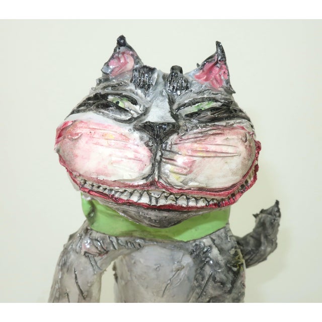 Leslie Wallace Coon Ceramic Cat Folk Art Sculpture For Sale - Image 12 of 15