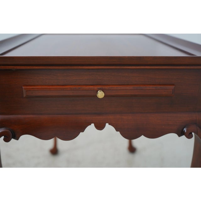 Brown Henkel Harris Cherry Queen Anne 5416 Tea Table For Sale - Image 8 of 12