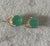 Metal Emerald Stud Earrings, 7mm Round With 14k Gold, A Pair For Sale - Image 7 of 9