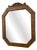 Antique Octagonal Mirror in Burl Wood with Carved Scroll Pediment, 1890s For Sale