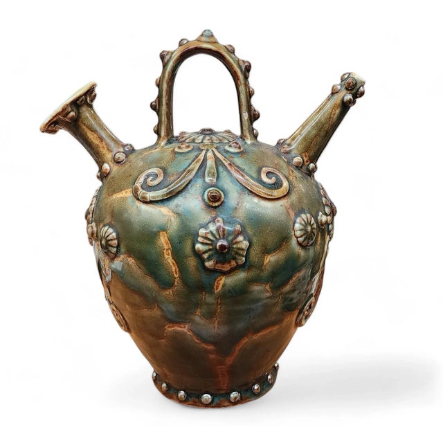 Late 19th Century Antique 19th Century Zsolnay Specs Hungarian Art Pottery Water Vessel, C1882 For Sale - Image 5 of 12