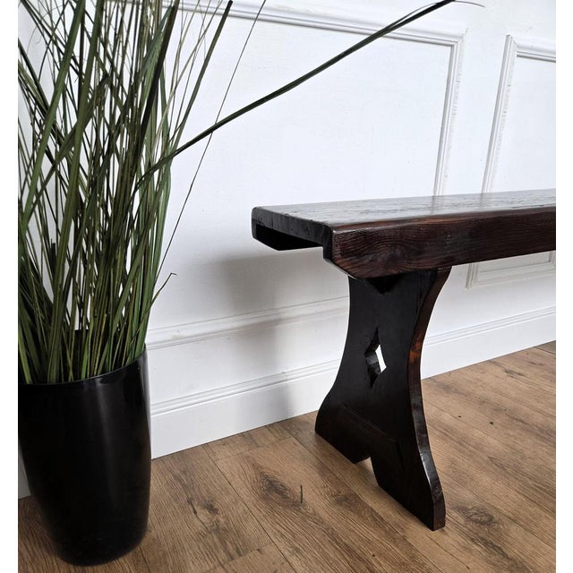 Italian Antique Wooden Bench, 1890s For Sale - Image 5 of 10