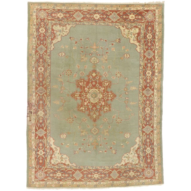 Antique Turkish Oushak Rug, 08'02 X 11'01 For Sale - Image 9 of 9