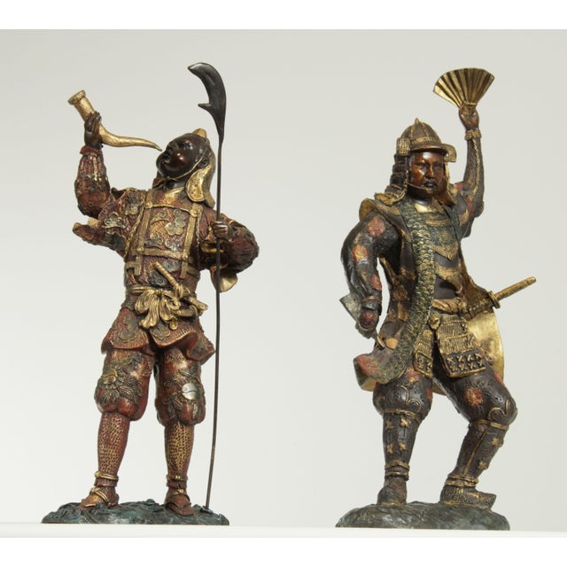 Quality Bronze Samurai Warrior Statues a Pair Chairish