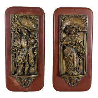 Art Nouveau Bronze Wall Reliefs, Early 1900s, Set of 2 For Sale
