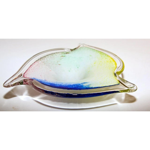 Seguso Sommerso Murano Art Glass Triangular Bowl or Ashtray, Italy 1960's For Sale - Image 11 of 13