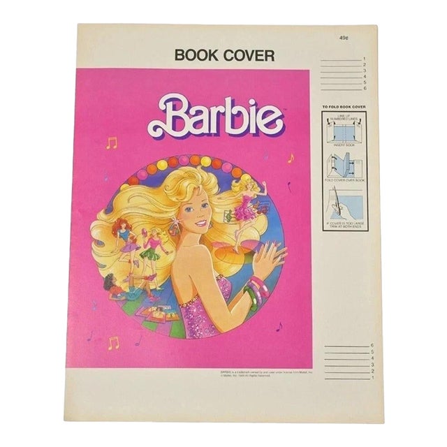 Vintage 1989 Barbie Mattel Original Pink Paper Book Covers Nos - Many Available For Sale