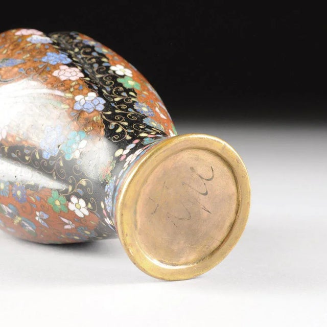 Pair Late 19th Century Japanese Cloisonne Bud Vases For Sale In Seattle - Image 6 of 11