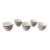 1990s Set of 5 German Fine Porcelain Demitasse Cups Gray Scroll Pattern For Sale