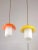 Mid-Century Glass and Brass Mushroom Pendant Lamps, Set of 2 For Sale - Image 9 of 12