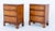 Pair of Regency Revival burr walnut bow bedside chests These chests are raised upon bracket feet Circa 1920 Each chest...