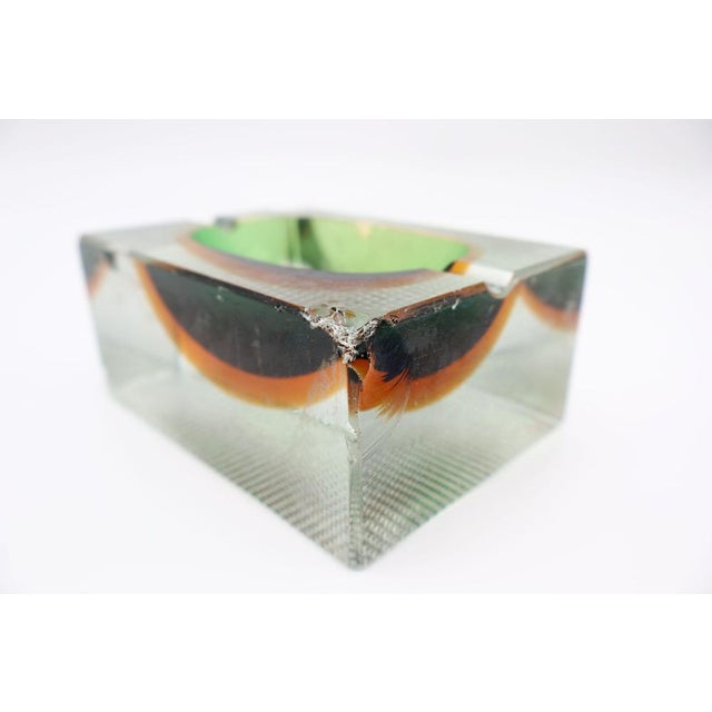 Sommerso Murano Glass Ashtray by Flavio Poli for Seguso, Italy, 1960s For Sale - Image 8 of 8