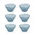 Axel Icy Sapphire Tapered Glass Serving Bowls, Set of 6 For Sale In Los Angeles - Image 6 of 6