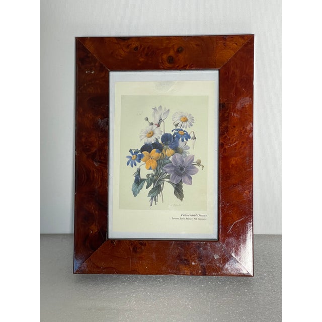 Mini botanical print PF Redoute in Wood Lacquer Frame.