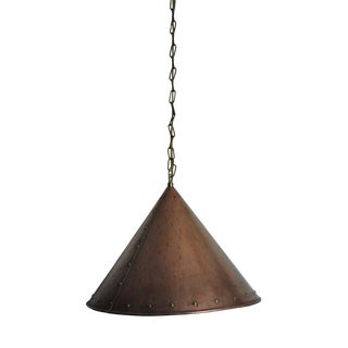 Handmade Cone-Shaped Copper Pendant, Denmark, 1970s For Sale