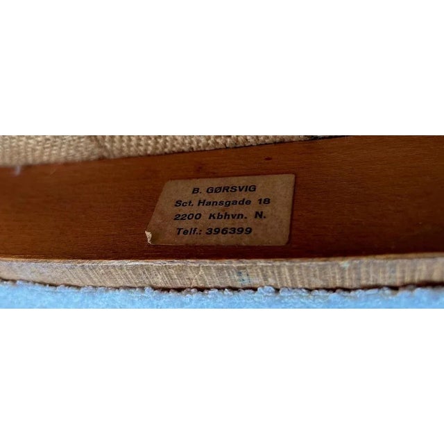 White Set of Pragh Lounge Chair and Ottoman by Madsen & Schubell, 1950s For Sale - Image 8 of 9