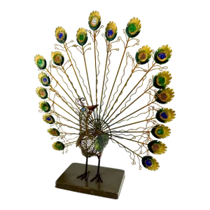 Vintage Mid Century Metal Peacock