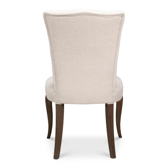 Louis XV Dining Chairs in Cream with Dark Brown Legs, Sets of 2 For Sale In Raleigh - Image 6 of 12