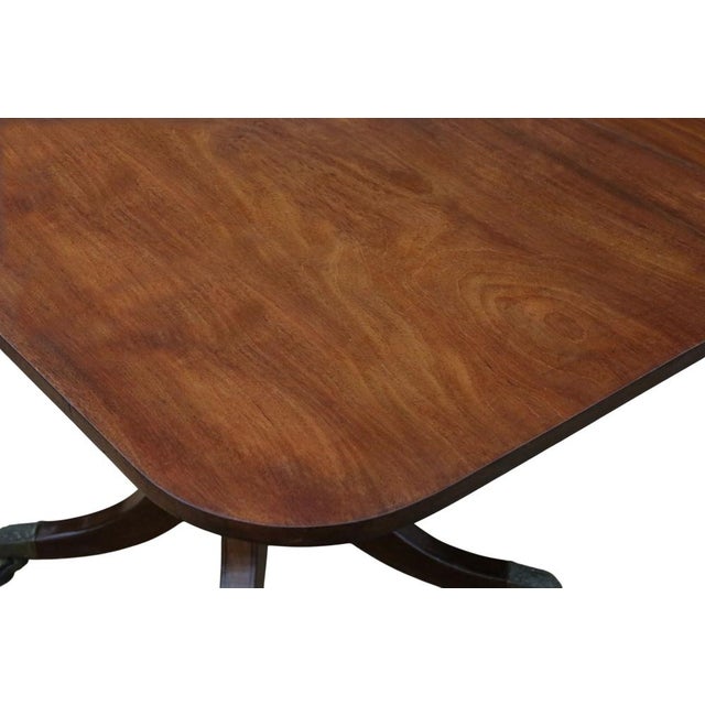 Large Antique Georgian Twin Pedestal Extending Dining Table in Mahogany, 19th Century For Sale - Image 6 of 11