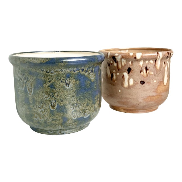 Ceramic Plant Pots, Germany, 1980s, Set of 2 For Sale