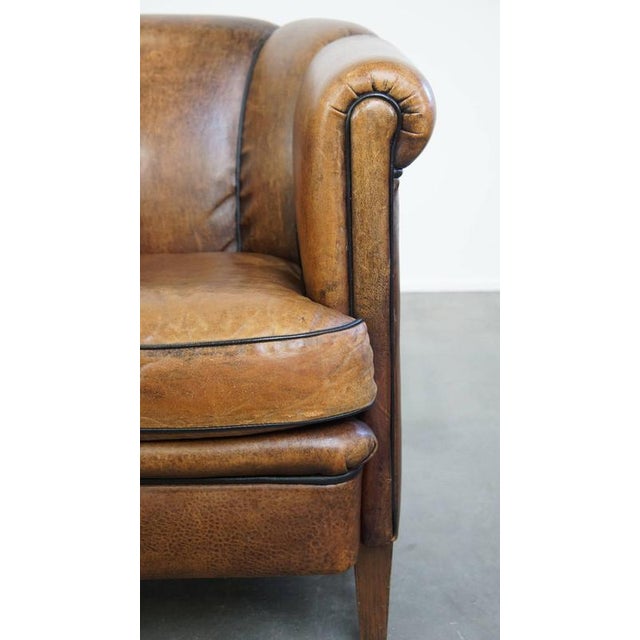 Vintage Sheep Leather Club Chair For Sale - Image 10 of 13