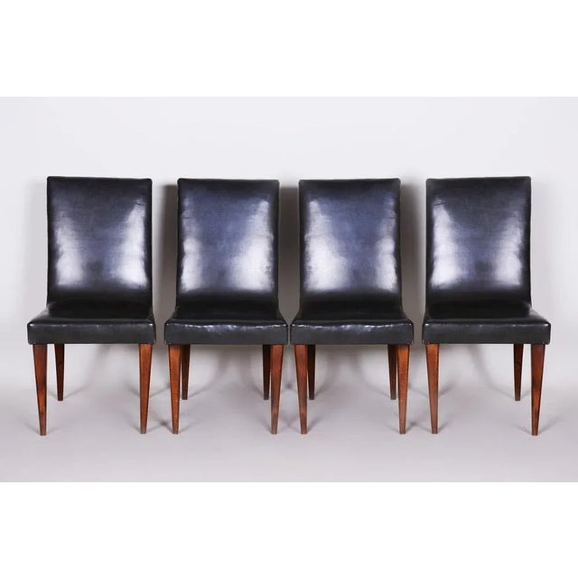 Wood Vintage Art Deco Chairs by Jindřich Halabala for Up Závody, 1930s, Set of 4 For Sale - Image 7 of 8